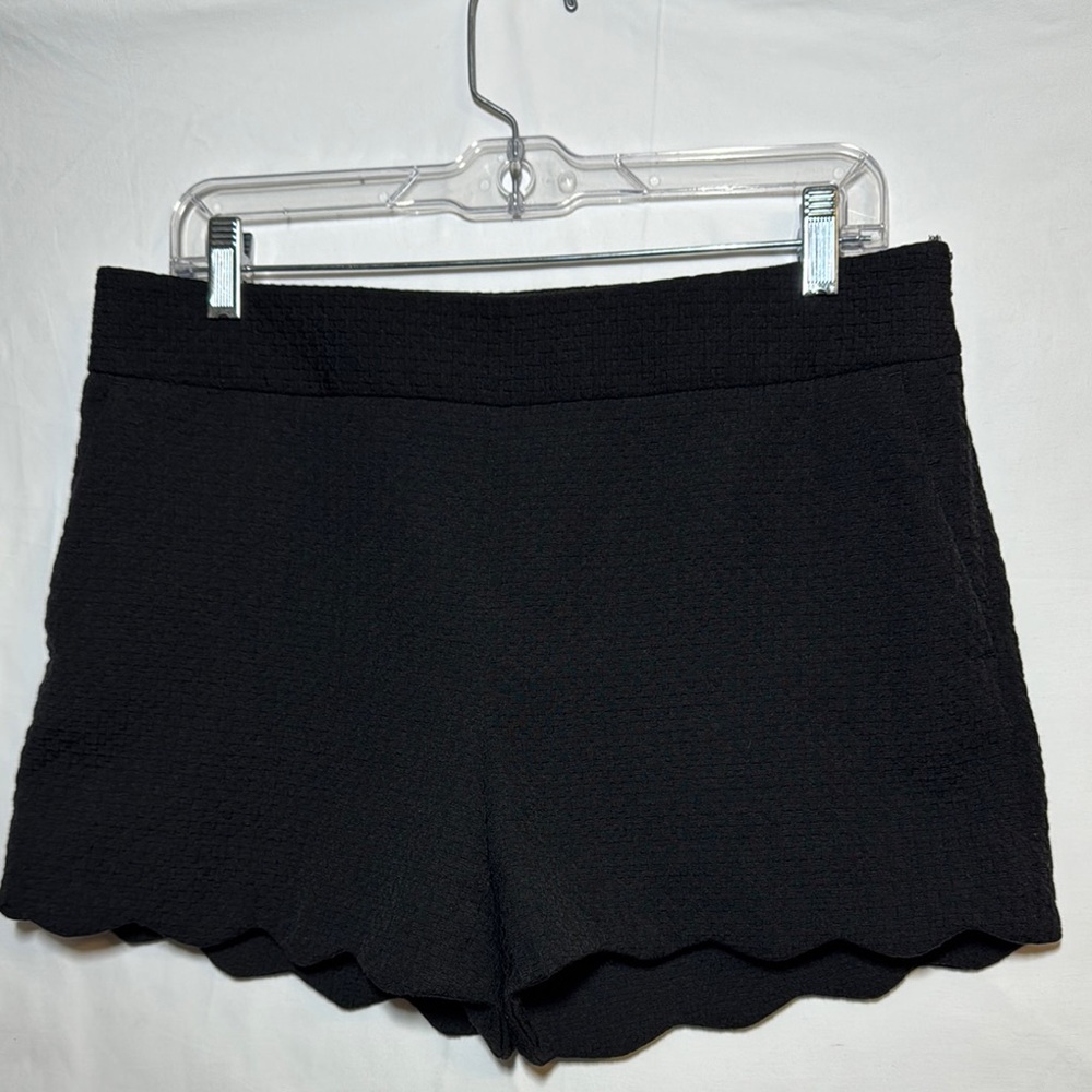 LOFT High Waist Black Textured Shorts